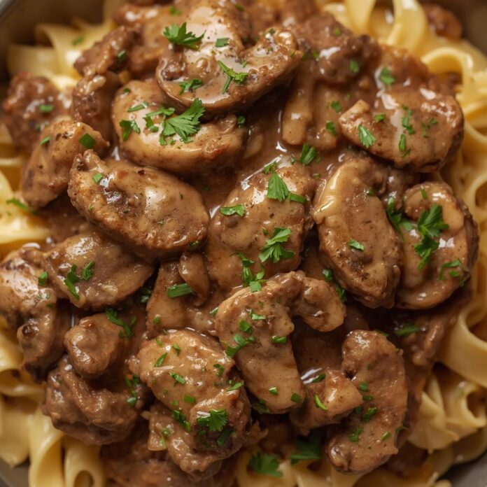 Beef Stroganoff with Egg Noodles