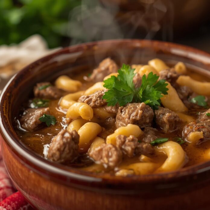 Beef and Macaroni Soup