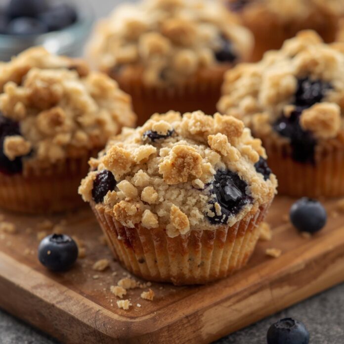 Blueberry Muffins With Crumble Topping