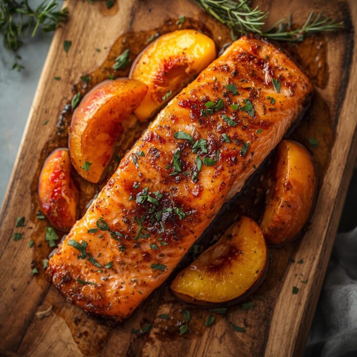 Bourbon Peach Roasted Salmon