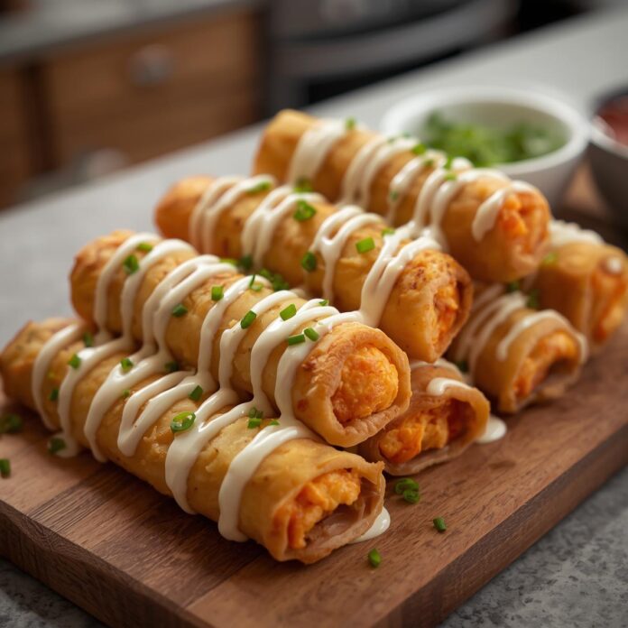 Buffalo Chicken Egg Rolls