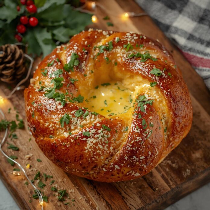 Cheesy Garlic Cruffin for Christmas