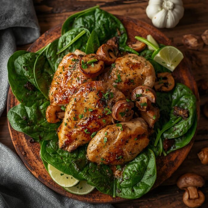 Chicken Spinach and Mushroom Low Carb