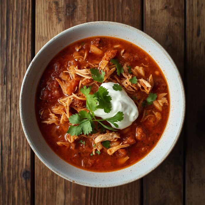 Chili Shredded Chicken Soup