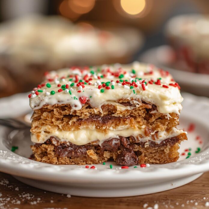 Christmas Cookie Lasagna