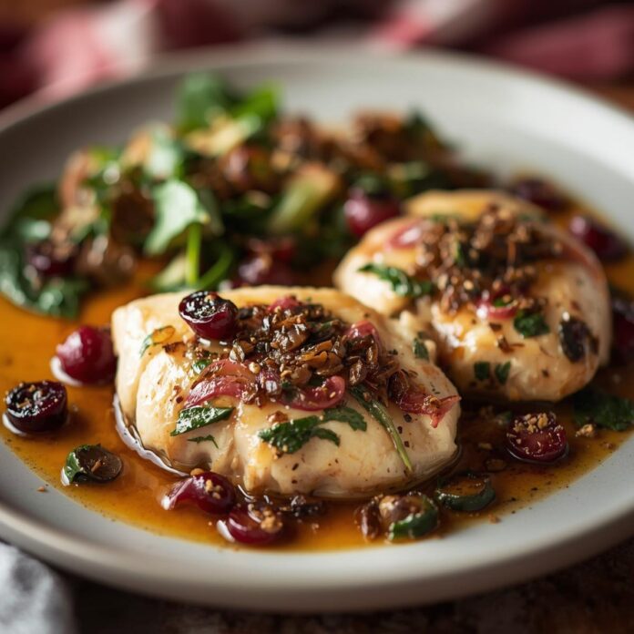 Cranberry and Spinach Stuffed Chicken Breasts