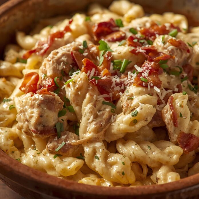 Creamy Chicken Bacon Ranch Pasta