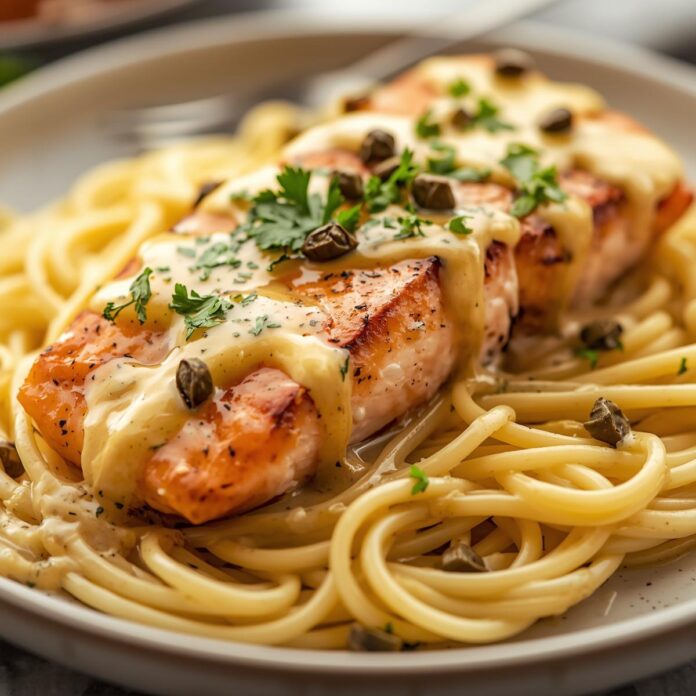 Creamy Lemon Garlic Salmon Piccata