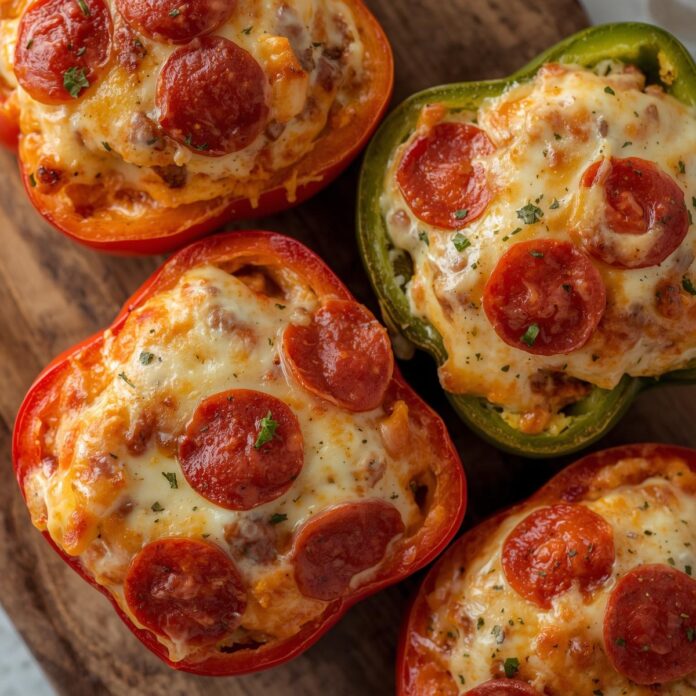 Creamy Pizza Stuffed Peppers