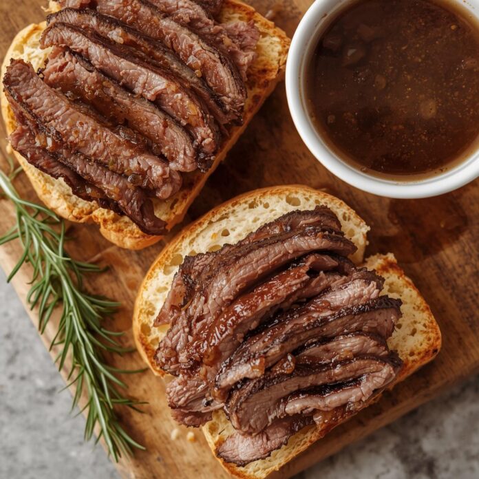 Crockpot French Dip Sandwiches