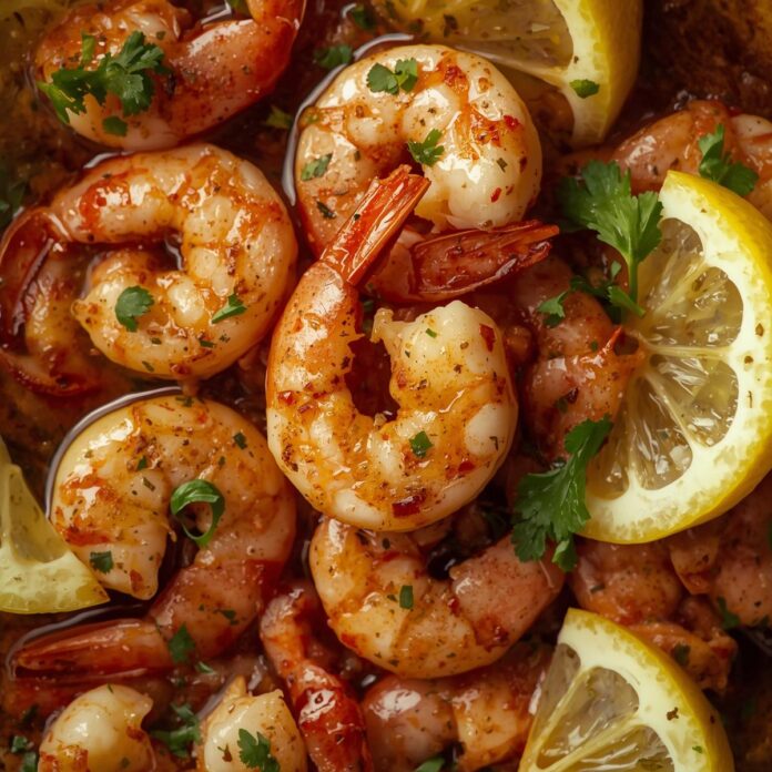 Garlic Herb Butter Shrimp with Lemon
