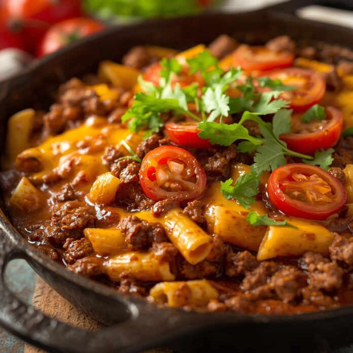 Healthy Cheeseburger Pasta Skillet