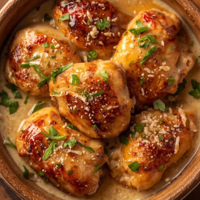 Honey Garlic Chicken and Parmesan Cream