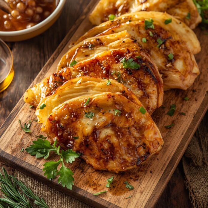 Honey Glazed Cabbage Steaks