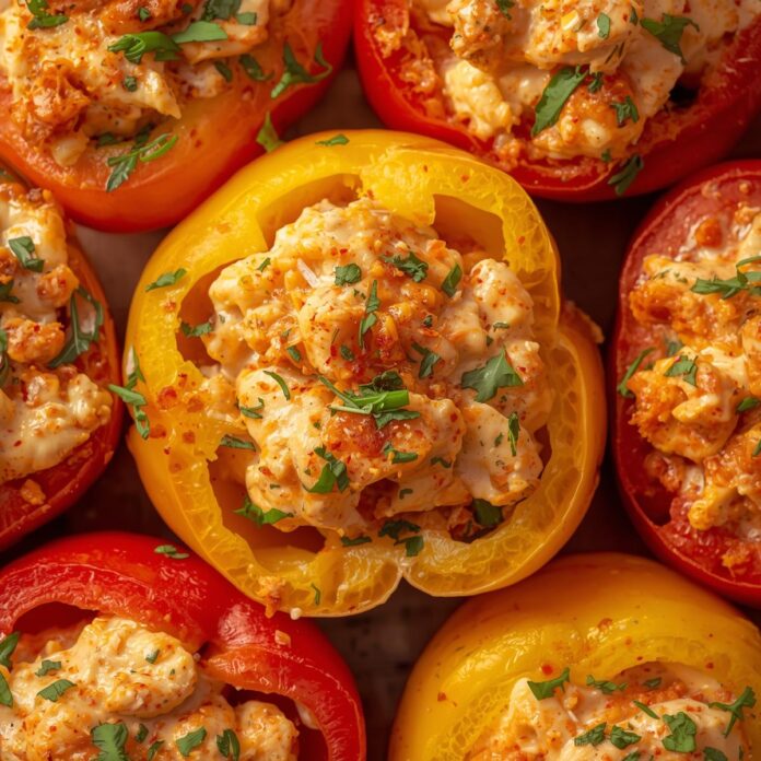 Low Carb Creamy Chicken Stuffed Peppers