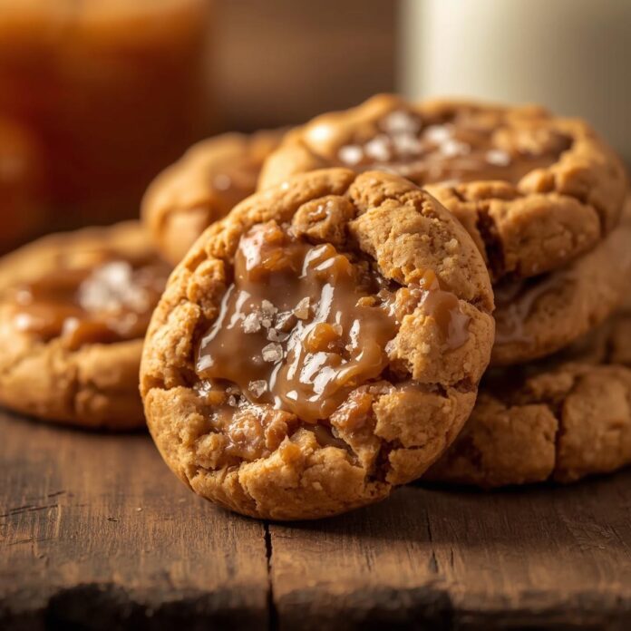 No Bake Salted Caramel Cookies