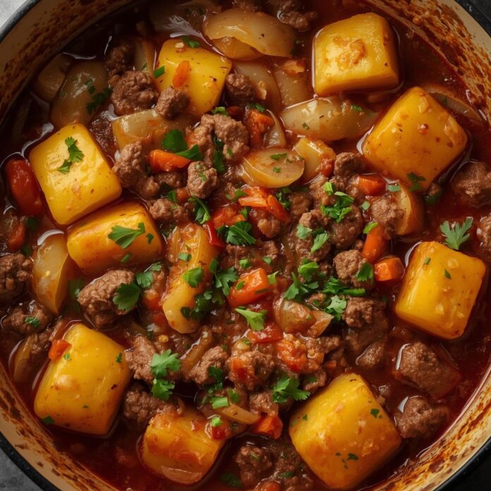 One Pot Ground Beef and Potatoes