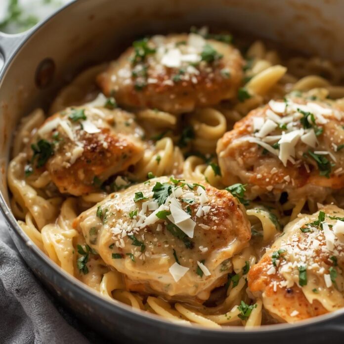 Parmesan Garlic Chicken with Pasta