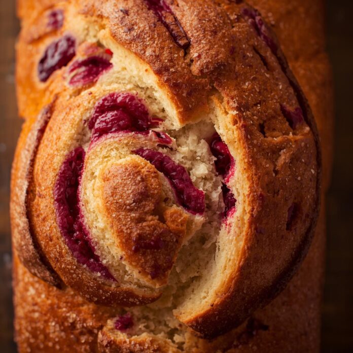 Raspberry Swirl Brioche Loaf