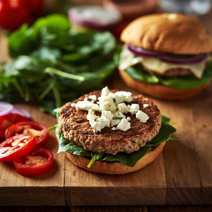 Spinach Feta Turkey Burgers