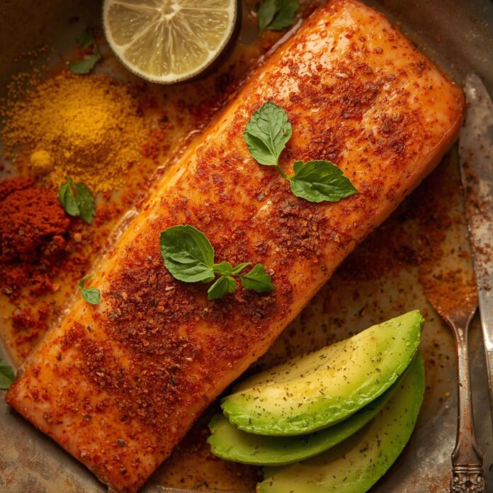 Baked Cajun Salmon with Avocado