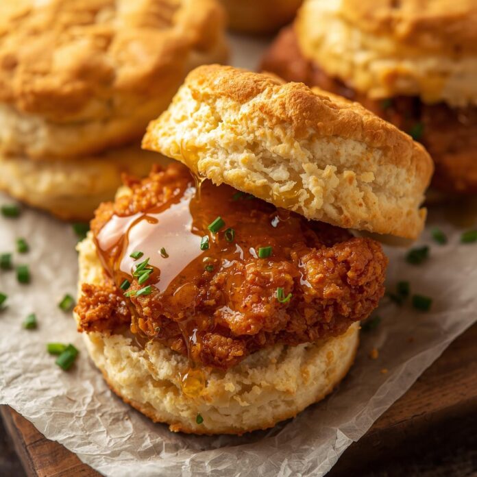 Easy Hot Honey Chicken Biscuits