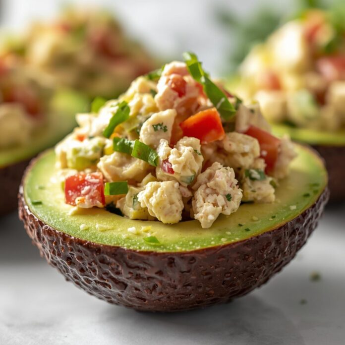 Healthy Chicken Salad Stuffed Avocado