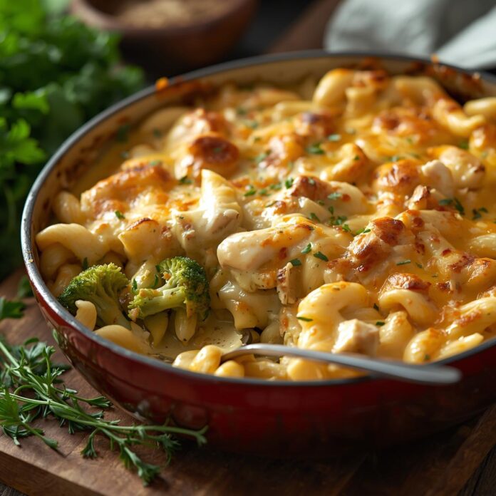 Creamy Chicken Broccoli Pasta Casserole