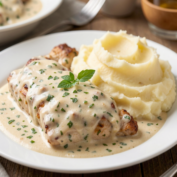 Creamy Herb Chicken with Mashed Potatoes