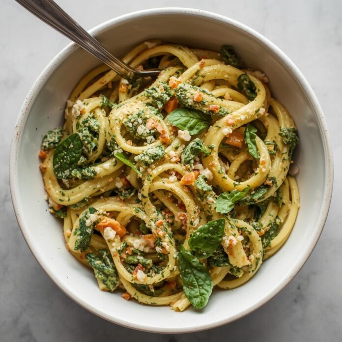 Creamy One Pot Pesto Pasta