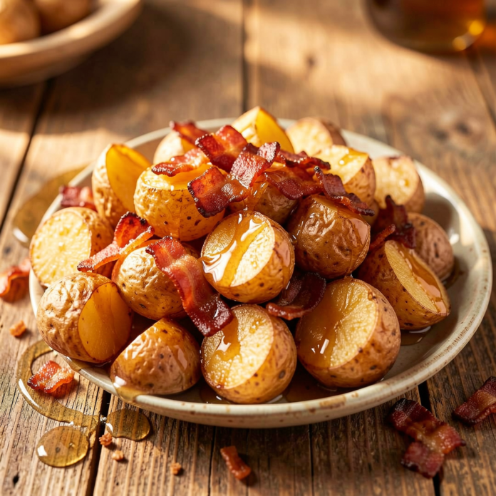 Crispy Bacon Honey Roasted Potatoes