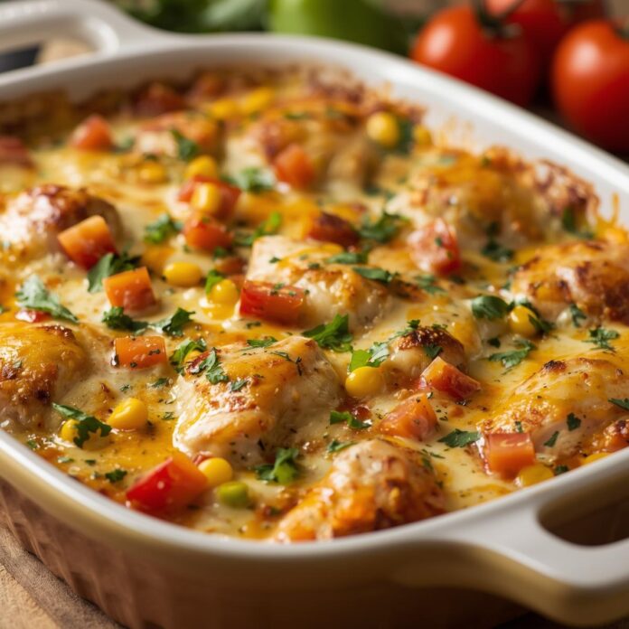 Healthy Salsa Verde Chicken Casserole