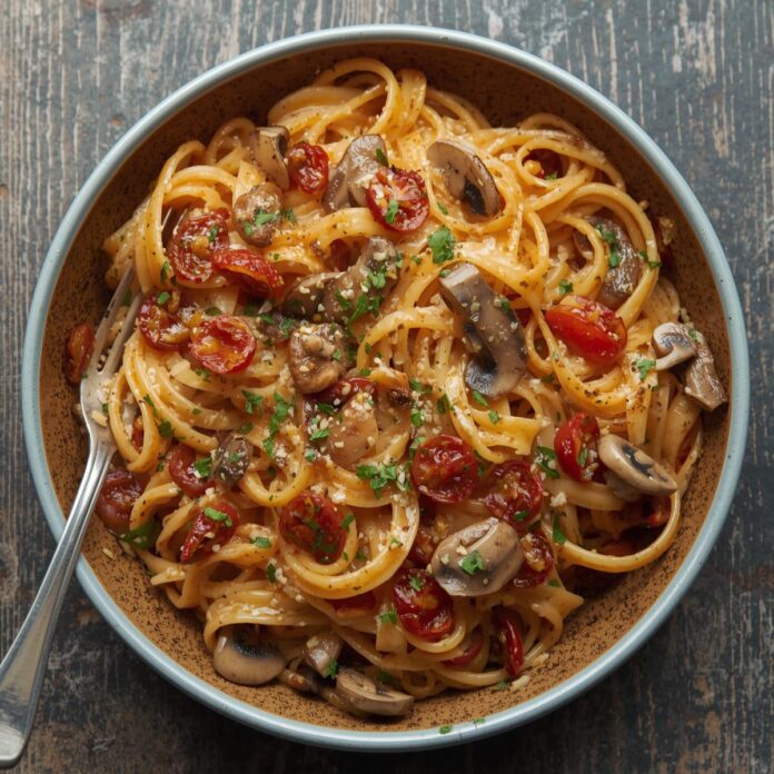 Sun-Dried Tomato and Mushroom Pasta