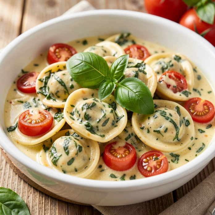 Creamy Spinach Tomato Tortellini