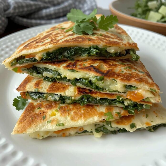 Mediterranean Quesadillas with Spinach