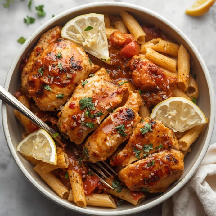 Spicy Cajun Honey Butter Chicken and Pasta
