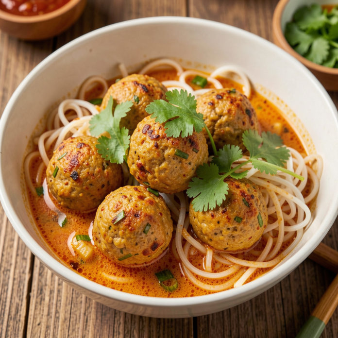 Thai Chicken Meatballs in Coconut Curry