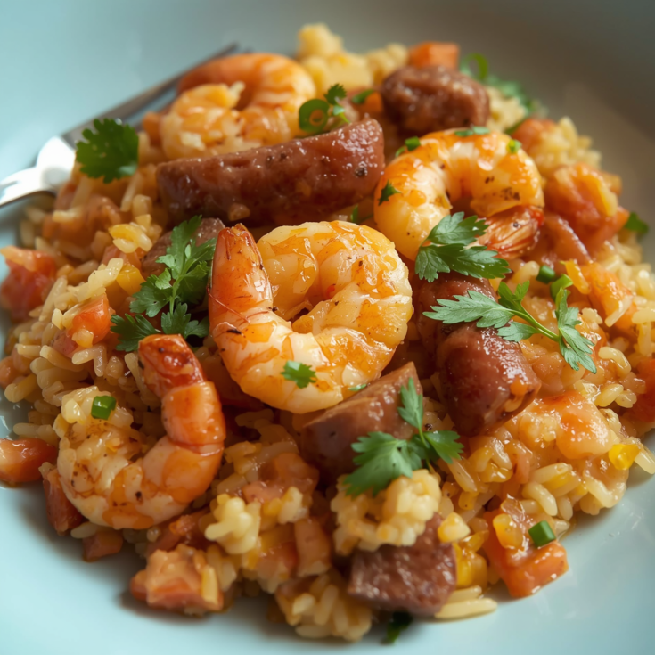 30-Minute Rice with Sausage and Shrimp