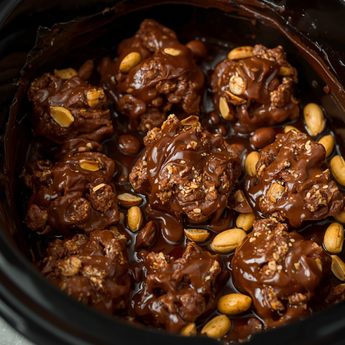 Crock Pot Peanut Clusters – Just Dump, Melt, and Done