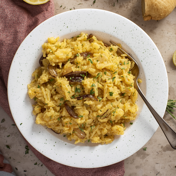 Golden Onion Butter Rice – The Easiest Comfort Side Dish