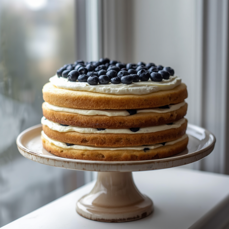 Lemon Blueberry Layer Cake – Light, Fluffy and Delicious