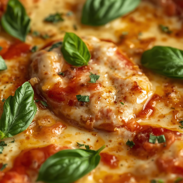 Cheesy Pizza Dip with Basil and Hot Honey Kick