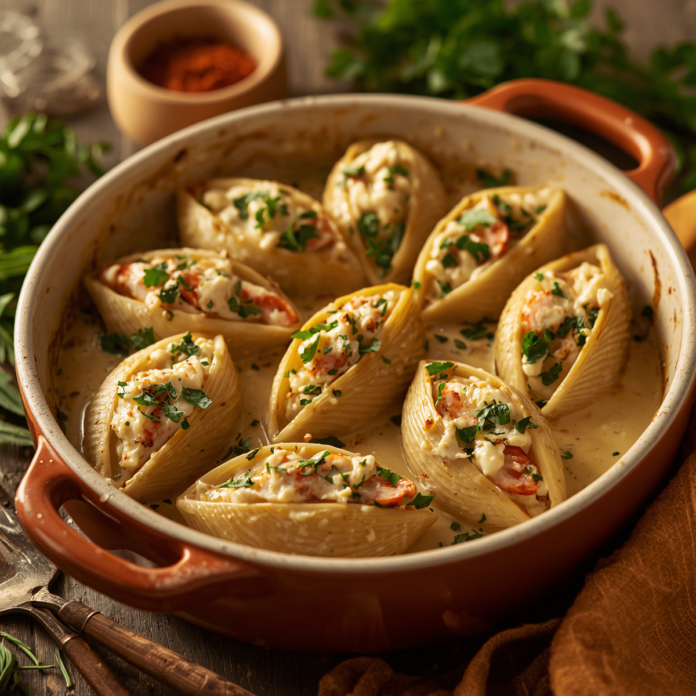 Cozy Creamy Seafood Stuffed Shells Recipe