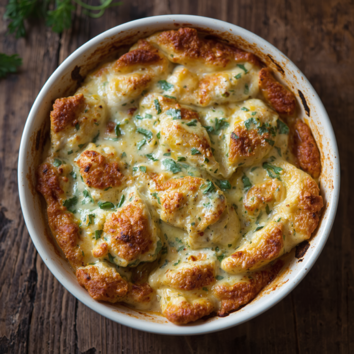 Creamy Cottage Cheese and Zucchini Chicken Bake