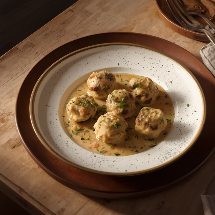 Creamy Mushroom Chicken Meatballs Recipe Comfort Food