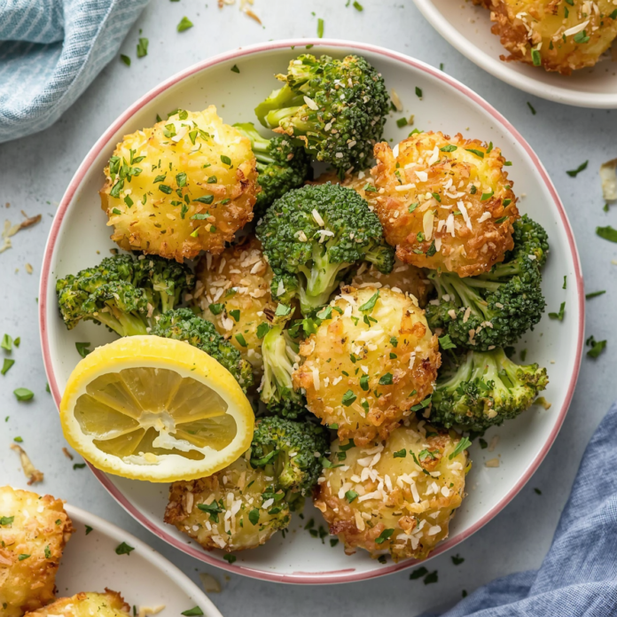 Crispy Garlic Parmesan Broccoli Bites (Air Fryer)