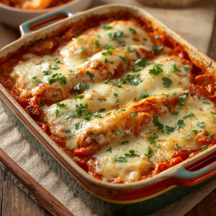 Dump and Bake Chicken Parmesan Casserole Recipe