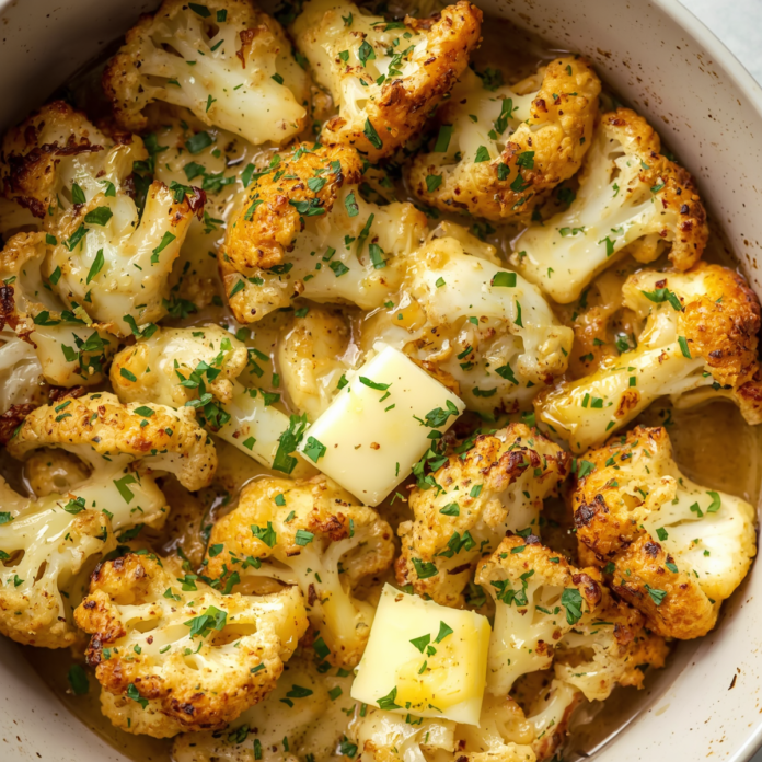 Easy Garlic Butter Roasted Cauliflower