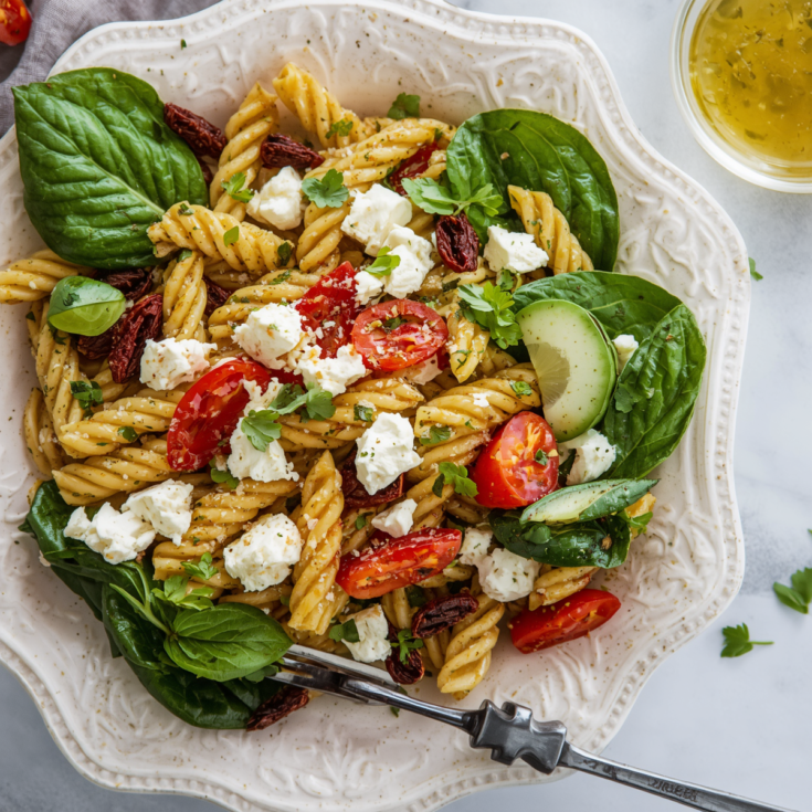 Fresh Mediterranean Pasta Salad (Lemon Herb)
