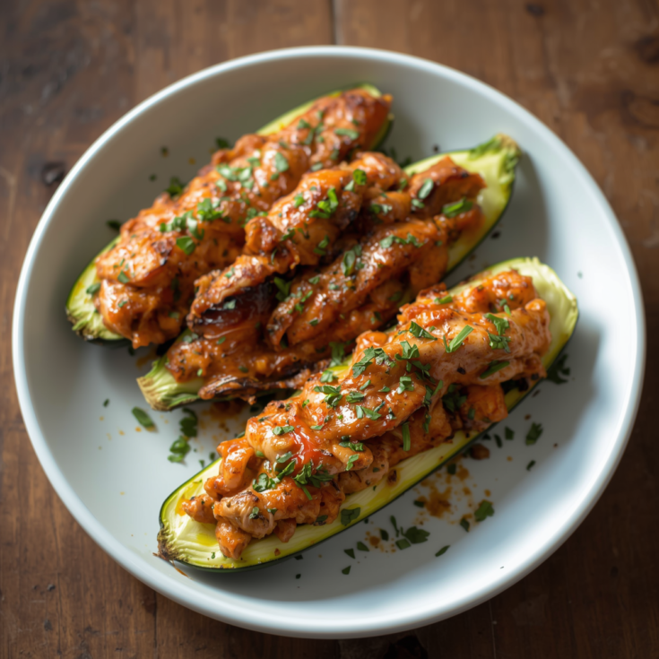 Healthy Chicken Stuffed Zucchini Boats